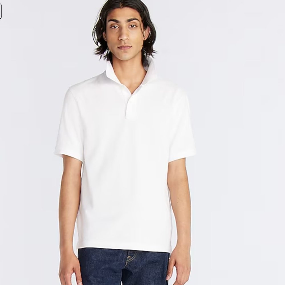 J.Crew Classic Pique Polo Shirt, White M Slim Fit